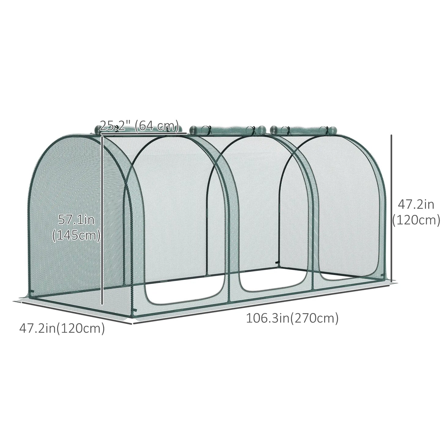 9' x 4' Crop Cage, Garden Plant Protector, 3 Zippered Doors, 4 Stakes Walk In Greenhouses at Gallery Canada
