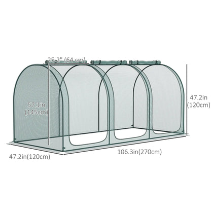 9' x 4' Crop Cage, Garden Plant Protector, 3 Zippered Doors, 4 Stakes Walk In Greenhouses at Gallery Canada