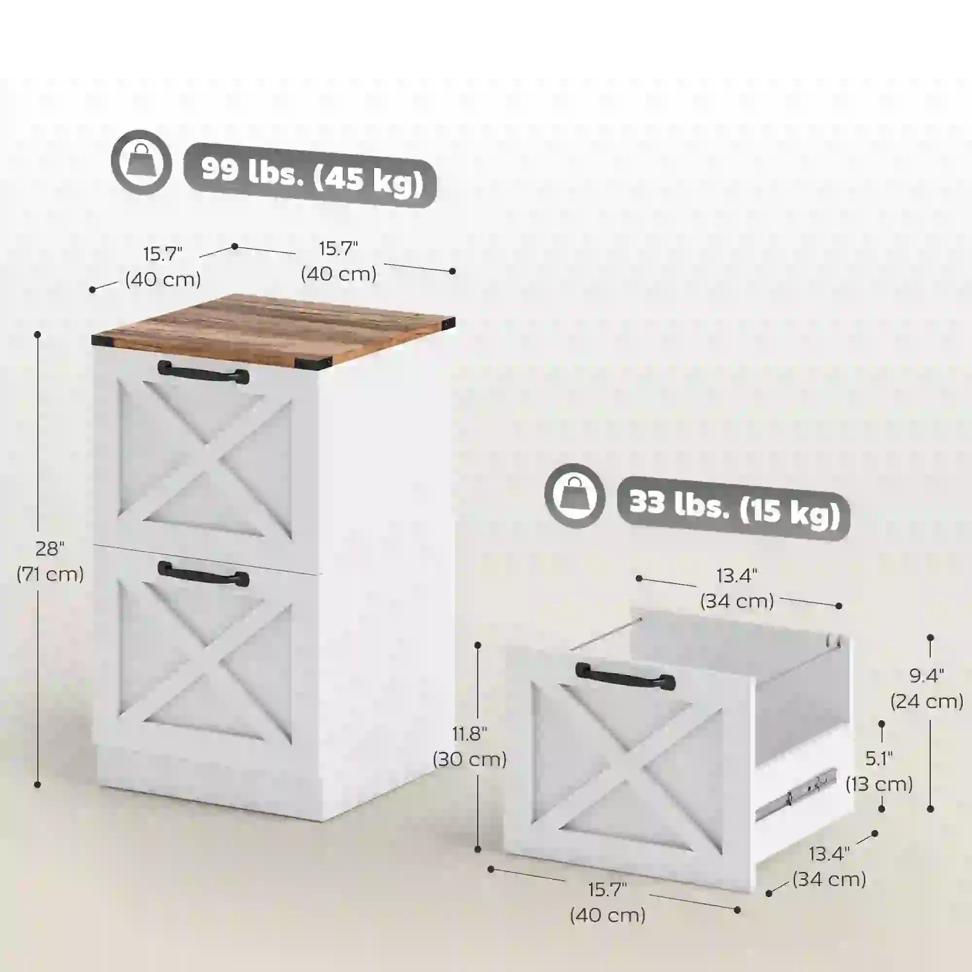 2 Drawer File Cabinet, Silent Slides, Letter/A4, White Office Cabinets & Cupboards at Gallery Canada