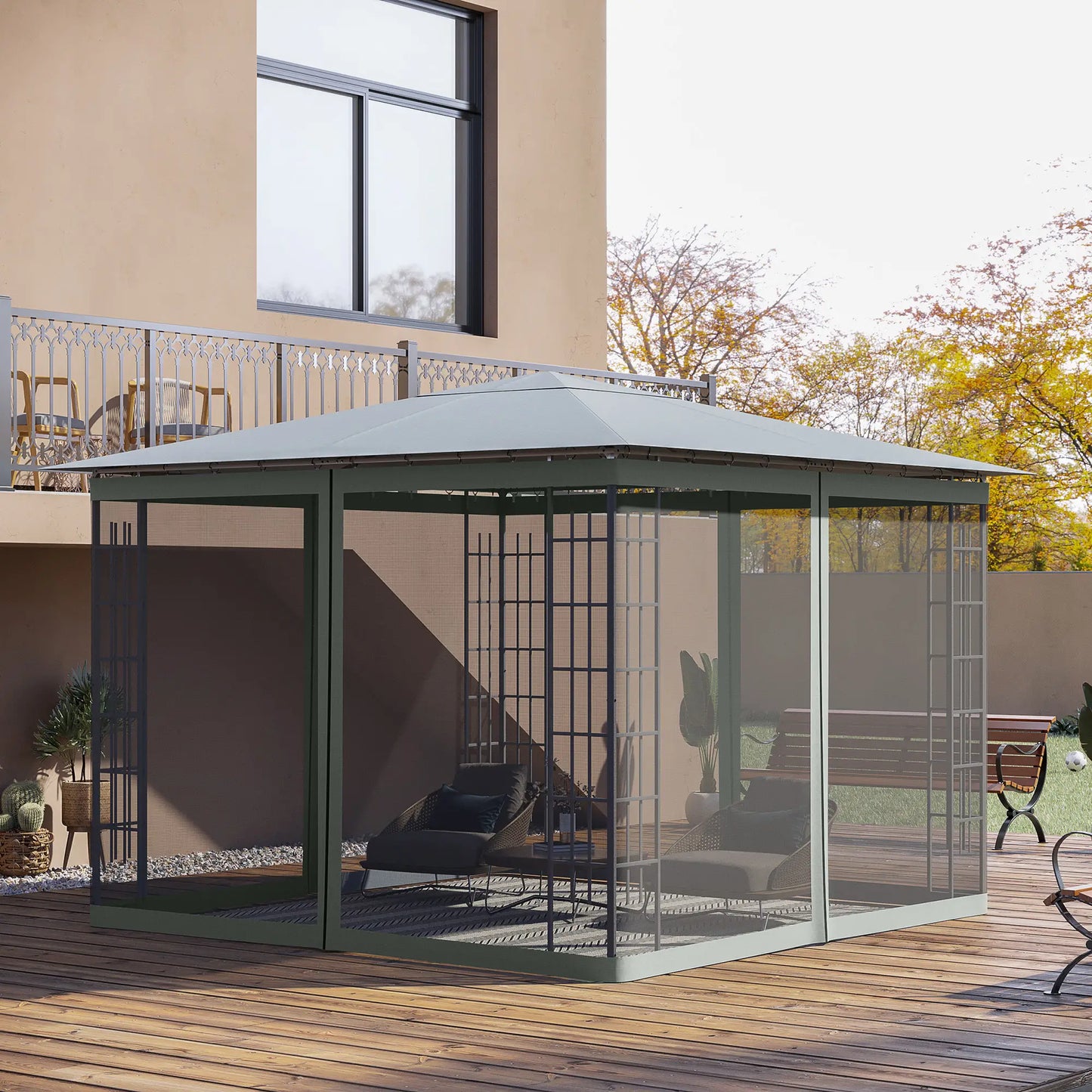 Replacement Mosquito Netting, 10' x 10', Black, Dark Grey Gazebo Sidewalls at Gallery Canada