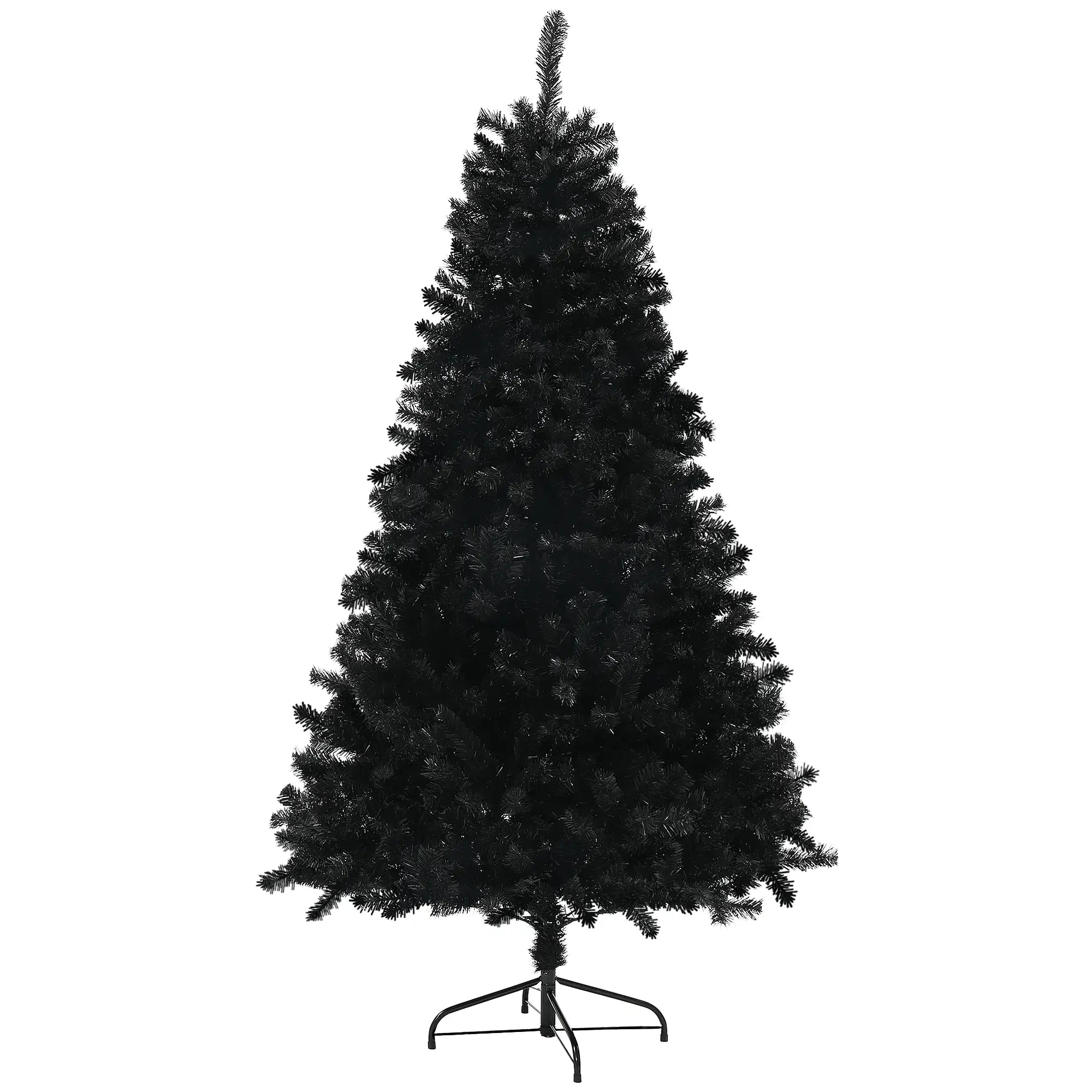 5ft Artificial Christmas Tree, Auto Open, Steel Base, Black Artificial Christmas Trees Black at Gallery Canada