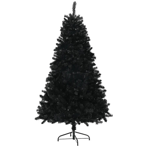 5ft Artificial Christmas Tree, Auto Open, Steel Base, Black