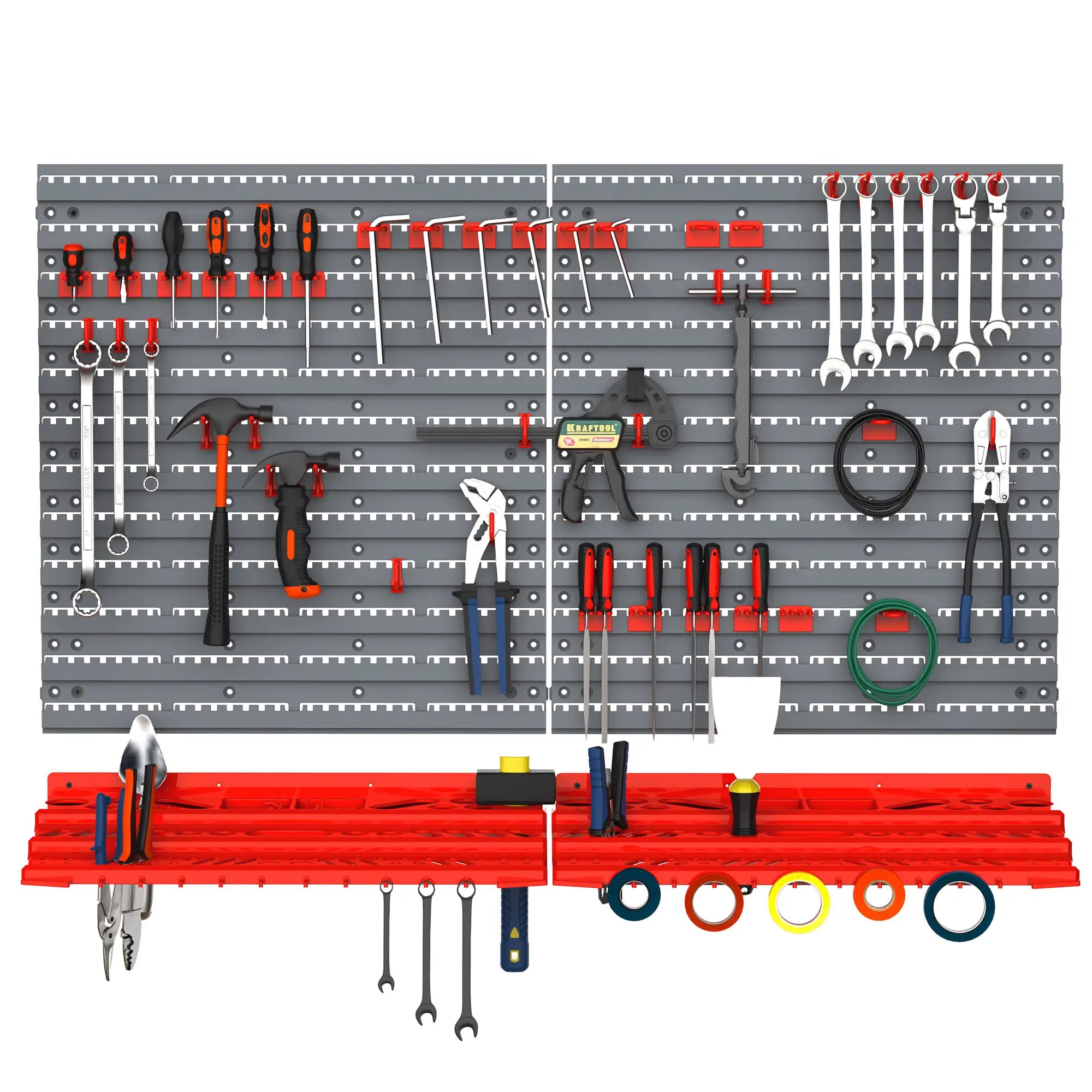 54 Piece Plastic Pegboard Panels, Wall Mounted Garage Storage, 50 Hooks, Red Tool Organizers at Gallery Canada