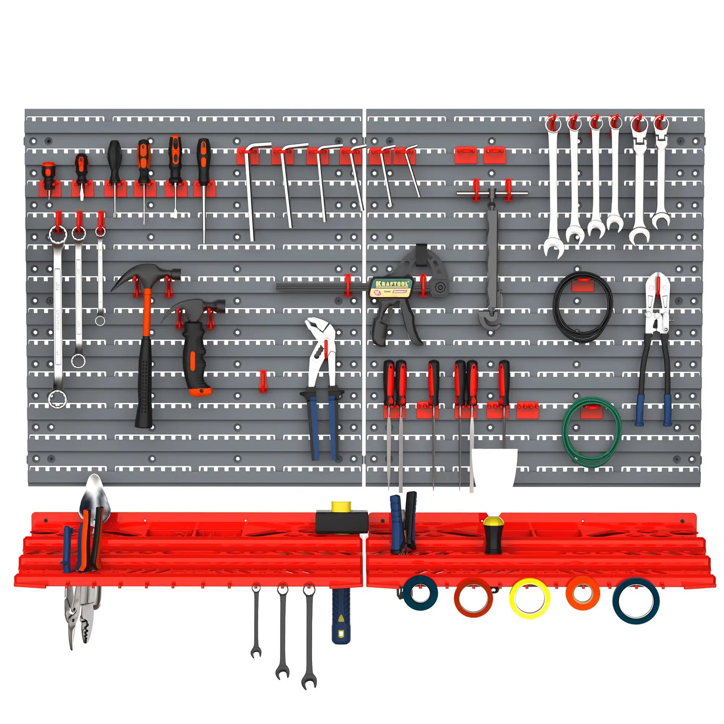 54 Piece Plastic Pegboard Panels, Wall Mounted Garage Storage, 50 Hooks, Red Tool Organizers at Gallery Canada