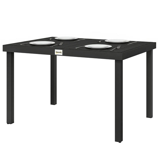Aluminum Outdoor Dining Table for 6, 47.2" x 35.4" x 29.1", Black Patio Dining Tables Black at Gallery Canada