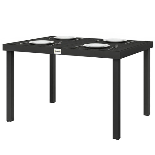 Aluminum Outdoor Dining Table for 6, 47.2