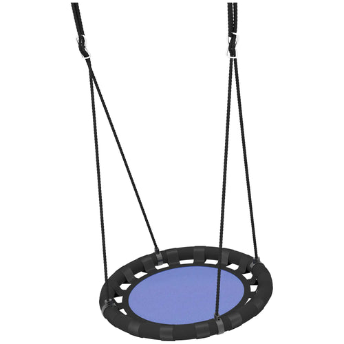 24 Inch Kids Saucer Tree Swing, Adjustable Ropes, Outdoor, Backyard, Blue