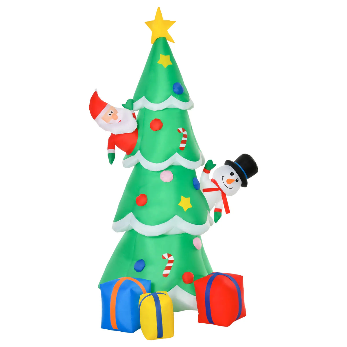 7 Feet Tall Christmas Inflatable Tree, LED Lighted with Santa, Snowman, Gift Box Christmas Inflatables at Gallery Canada