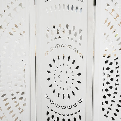 Séparateur de pièce 3 panneaux, 5,6 pieds de haut, écran de confidentialité pliant portable, blanc