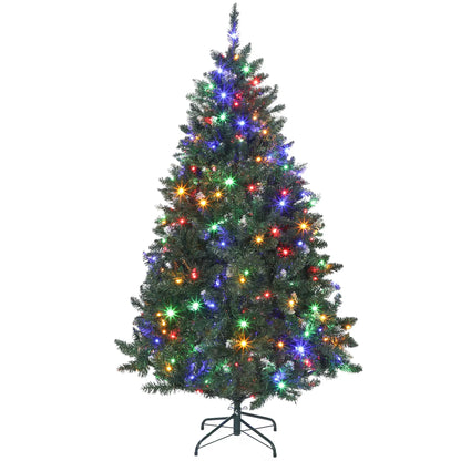 6 ft Frosted Prelit Christmas Tree, Dual Colour LED Light, Hinged, Easy Assembly, Dual Colour Pre Lit Christmas Trees at Gallery Canada
