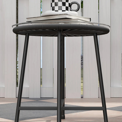 3 Piece Bistro Set, Wicker Patio Furniture, Glass Top Table, Black Bistro Sets at Gallery Canada