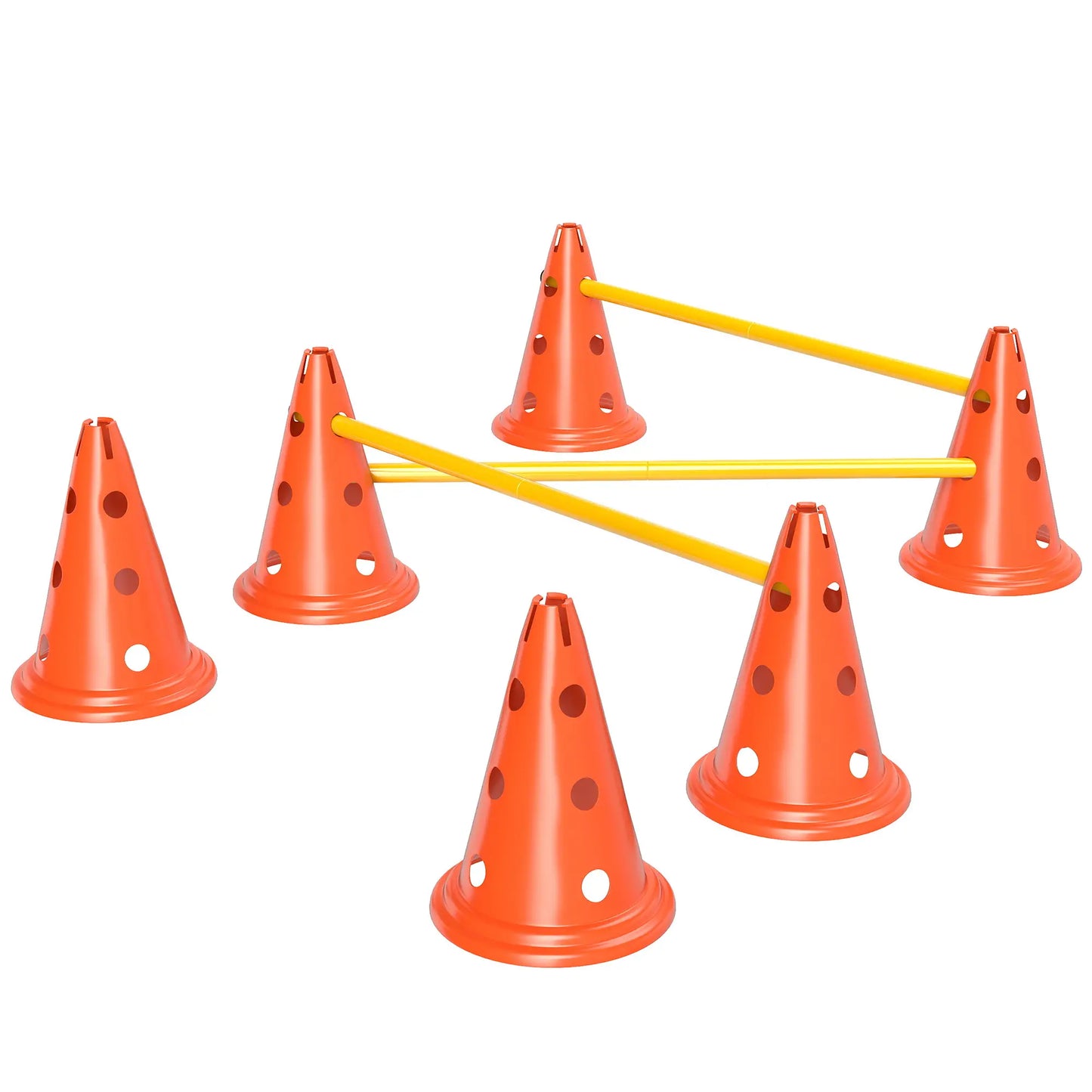 Dog Agility Hurdle Set, 6 Cones & Poles, Orange Dog Agility Training Equipment Orange, Yellow at Gallery Canada