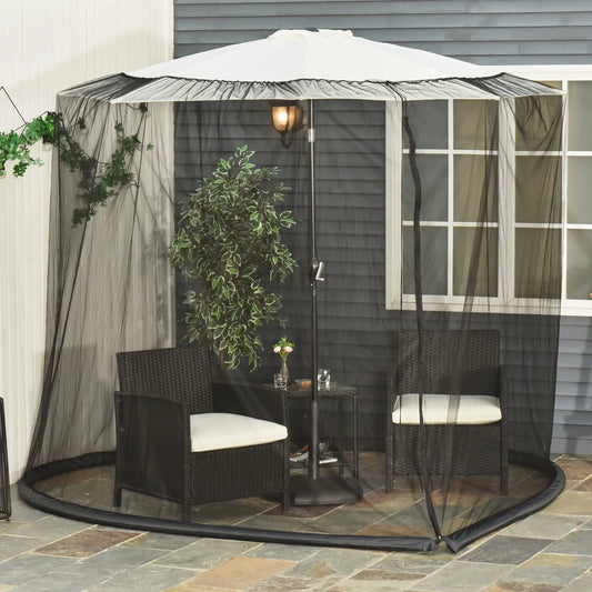 7.5ft Outdoor Patio Umbrella Mosquito Net, Zippered Door, Black Gazebo Sidewalls Black at Gallery Canada