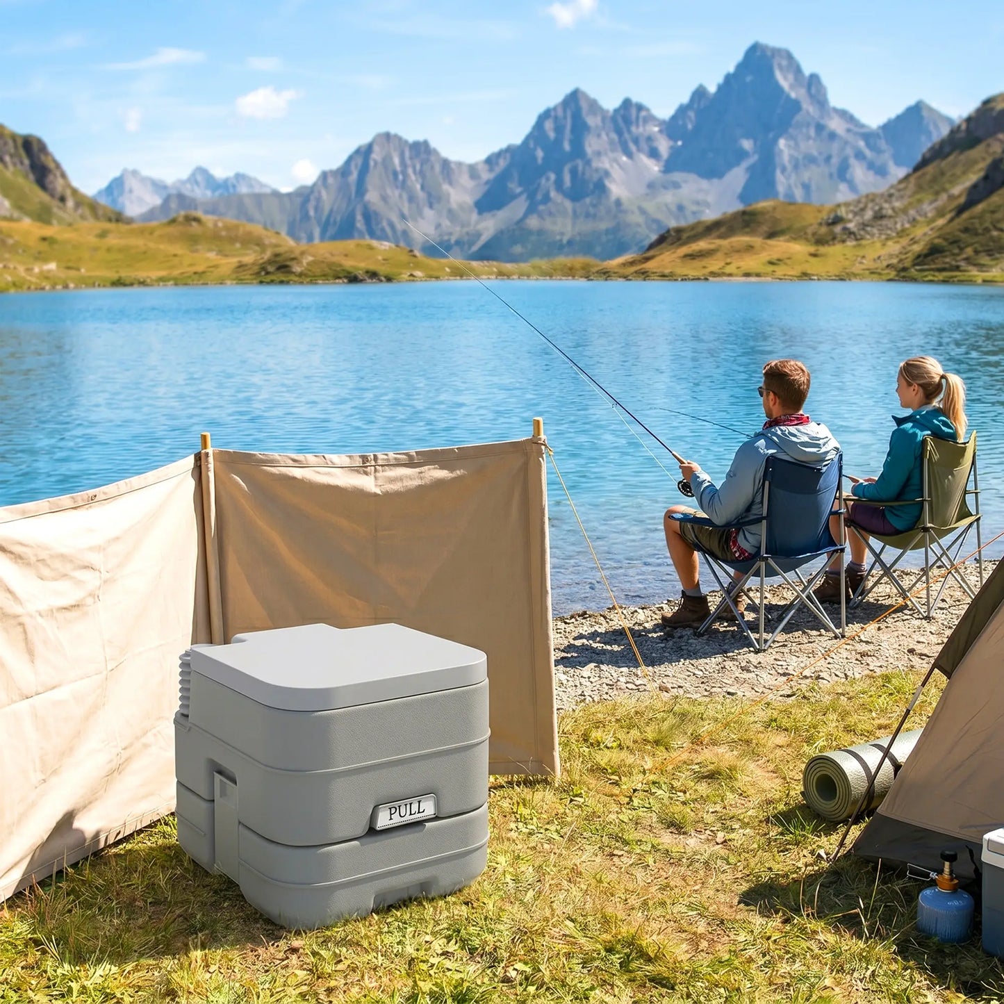 Portable Travel Toilet, Flushable Tank, Camping, Boating, 2.6 Gallon (10L) Camping Toilets at Gallery Canada
