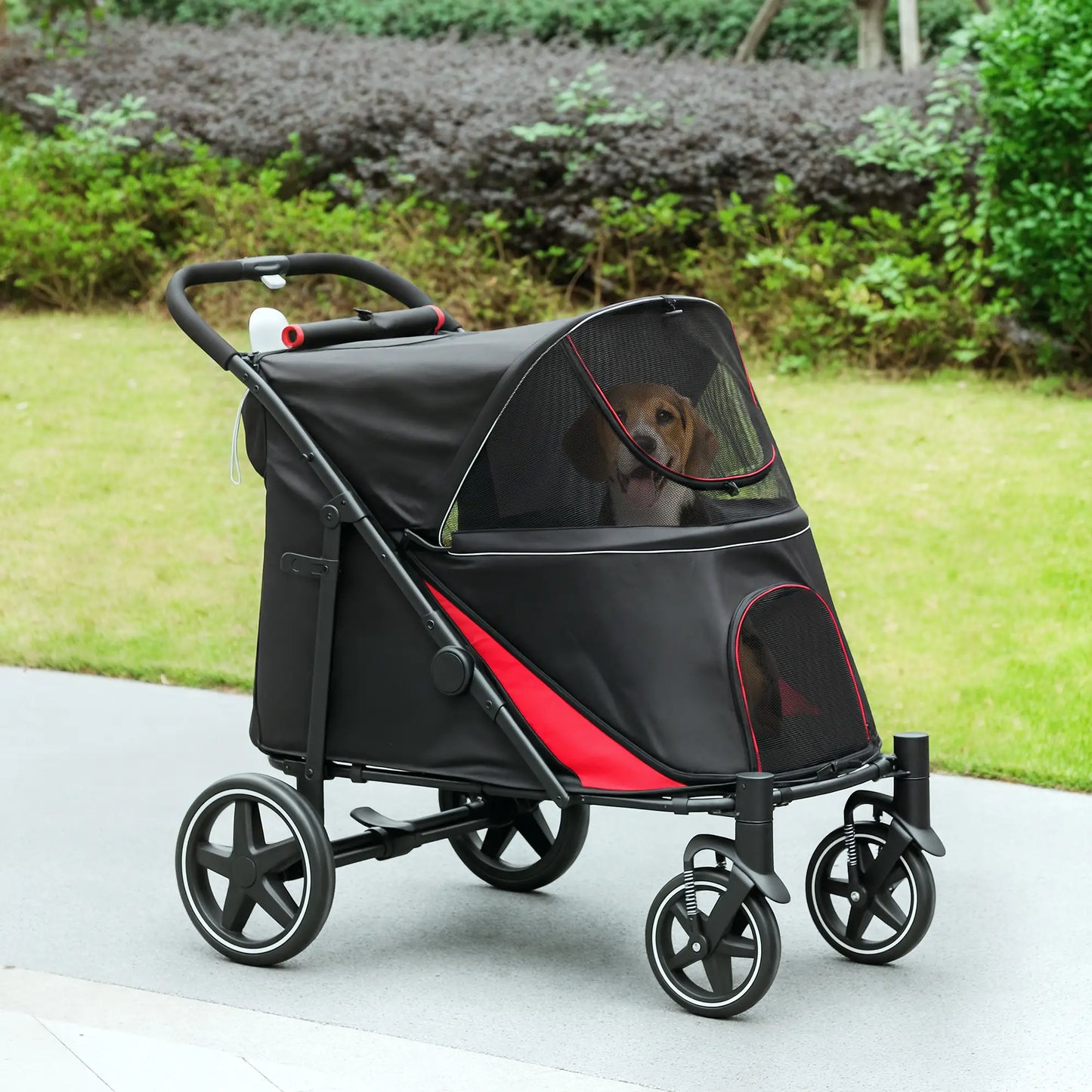 Foldable Pet Stroller, Universal Wheels, Shock Absorber, for Large & Medium Dogs, Black Dog Bike Trailers & Strollers at Gallery Canada