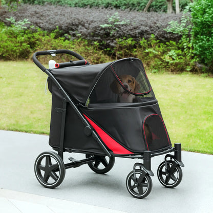 Foldable Pet Stroller, Universal Wheels, Shock Absorber, for Large & Medium Dogs, Black Dog Bike Trailers & Strollers at Gallery Canada