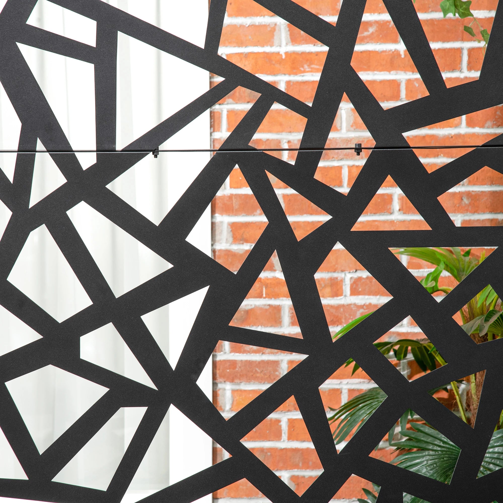 Garden Privacy Screen, Outdoor Metal Divider, Irregular Fence Style, Black Side Awnings at Gallery Canada