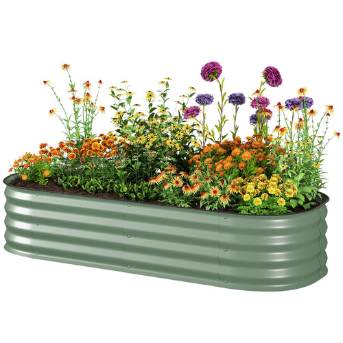 4.9 x 2 x 1ft Galvanized Raised Garden Bed Kit, Metal Planter Box, Green