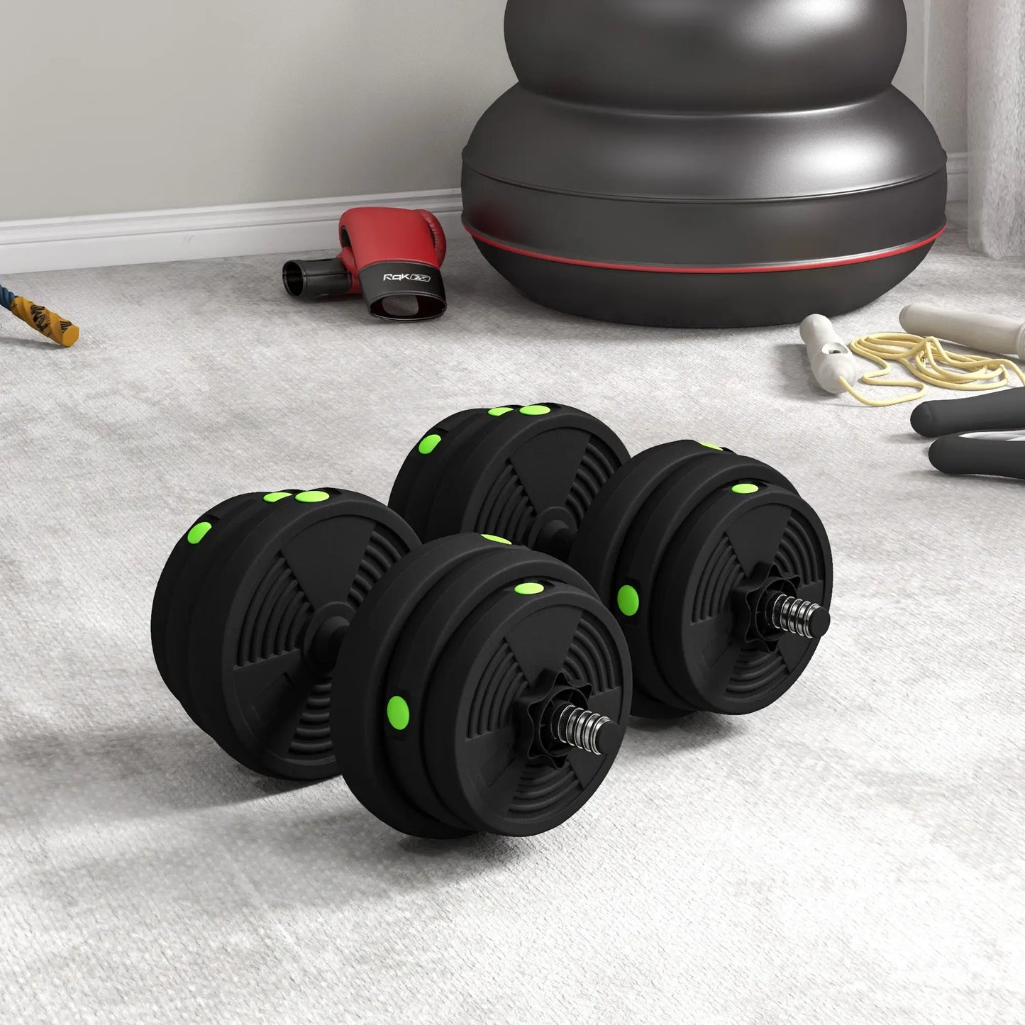 55LBS Adjustable Barbell Dumbbells Set, Non-Slip Handles Home Gym Dumbbells & Barbells at Gallery Canada