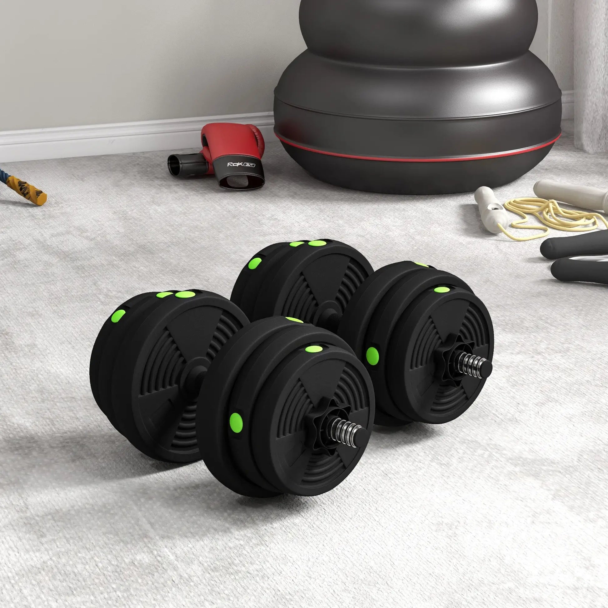 55LBS Adjustable Barbell Dumbbells Set, Non-Slip Handles Home Gym Dumbbells & Barbells at Gallery Canada