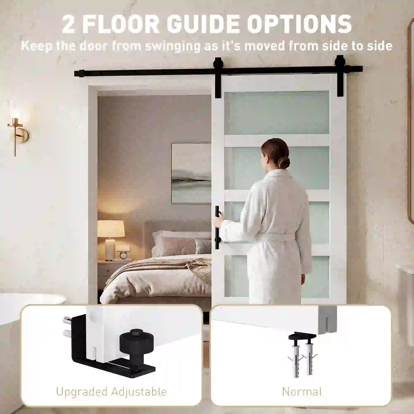 Sliding Barn Door 36x84 In, PVC, Hardware Kit, White