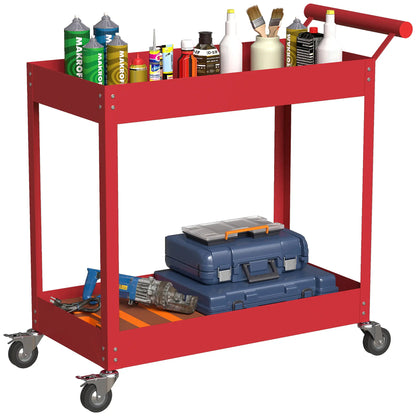 2 Tier Rolling Tool Cart With Wheels, Red Tool Organizers at Gallery Canada