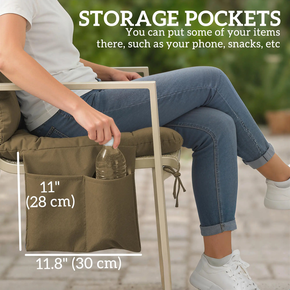 Water-Repellent Bench Cushion, 59.1" x 39.4", Khaki Patio Chair Cushions at Gallery Canada