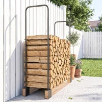 Support à bois de chauffage DIY, Rangement à bûches en acier robuste, Noir