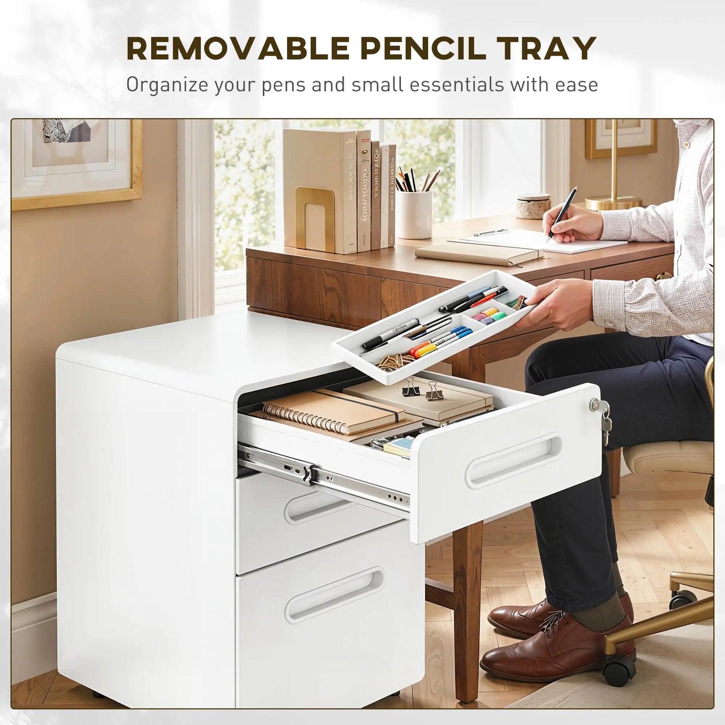 Lockable File Cabinet, Steel Filing Cabinet on Wheels for Legal, A4, Letter Size, Home Office Office Cabinets & Cupboards at Gallery Canada
