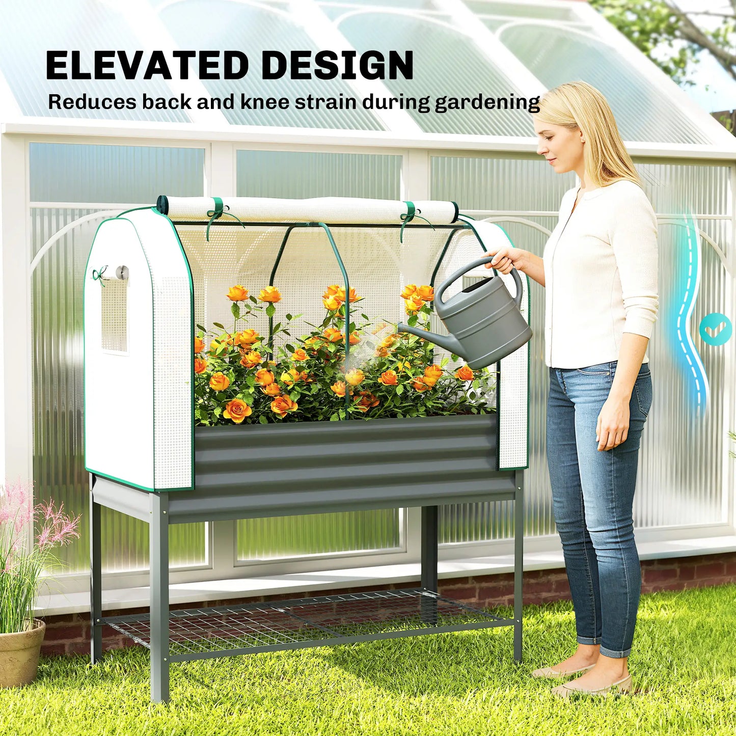 Galvanised Raised Garden Bed, Greenhouse Cover, Metal Planter Box, Dark Grey Elevated Garden Beds at Gallery Canada