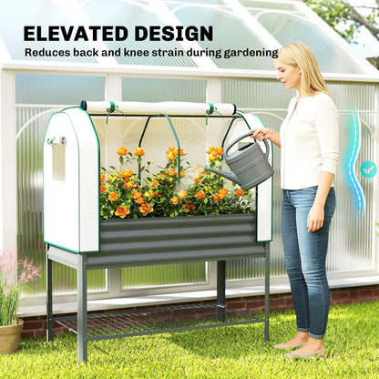 Galvanised Raised Garden Bed, Greenhouse Cover, Metal Planter Box, Dark Grey Elevated Garden Beds at Gallery Canada