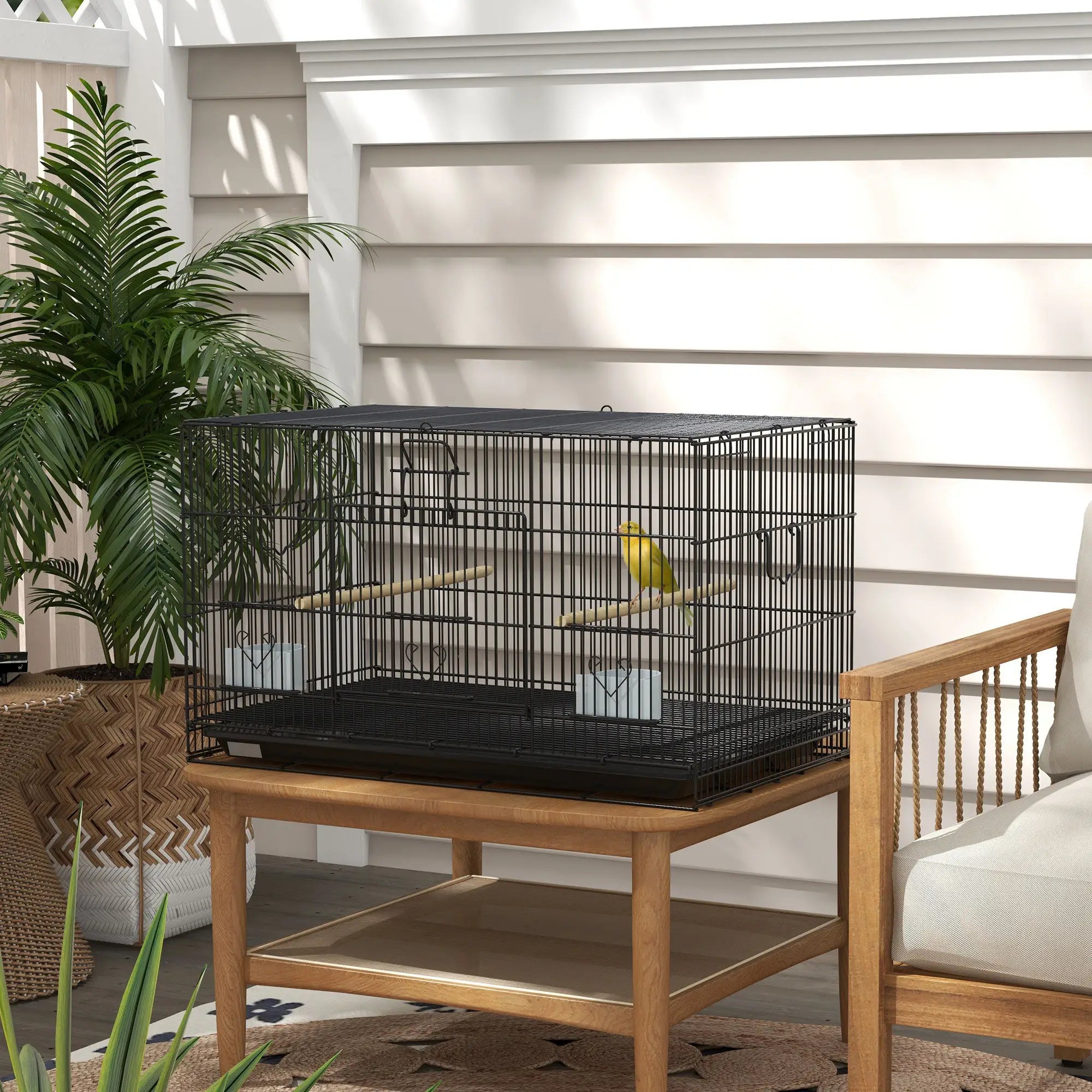 Lovebird, Finch Budgie Cage, Removable Tray, Wooden Perches, 30