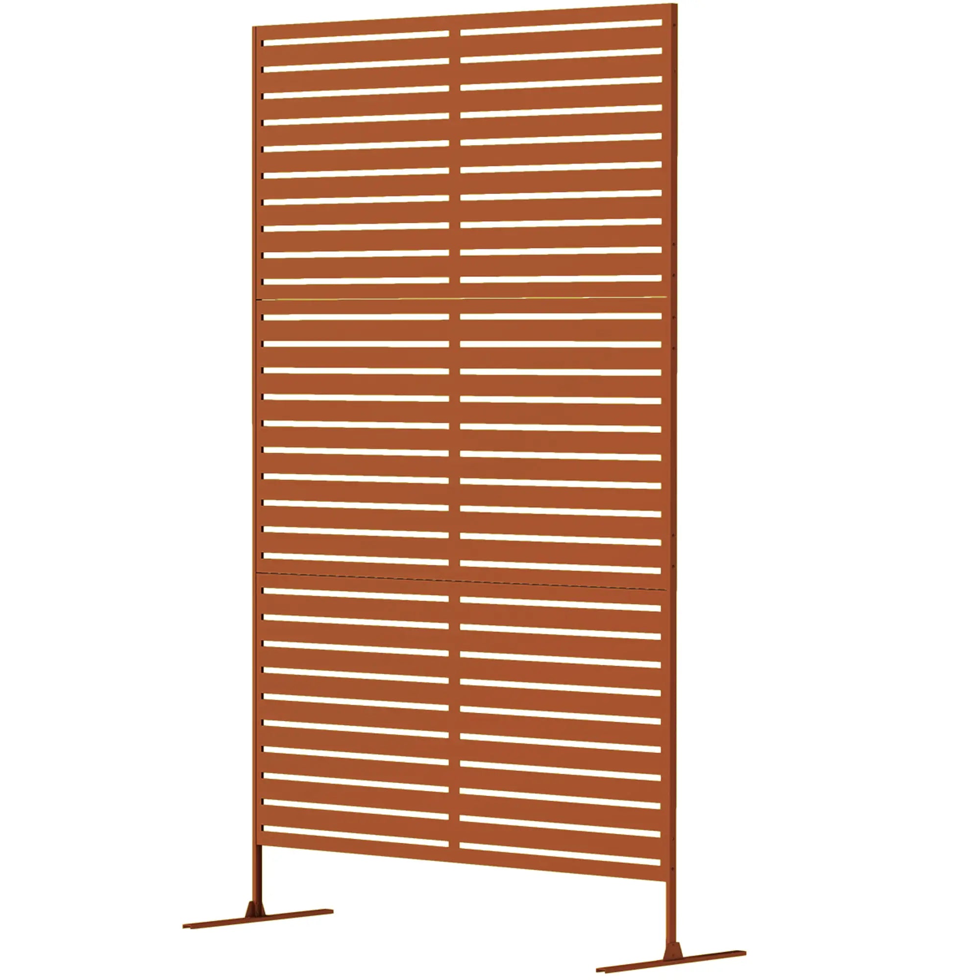 Decorative Outdoor Privacy Panel, Freestanding Metal Divider, Brown Side Awnings Brown at Gallery Canada