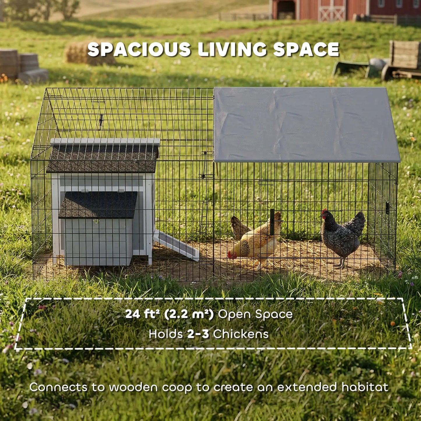 Large Metal Chicken Coop, Water-Resistant Anti-UV Cover, 4 Doors Chicken Coops at Gallery Canada