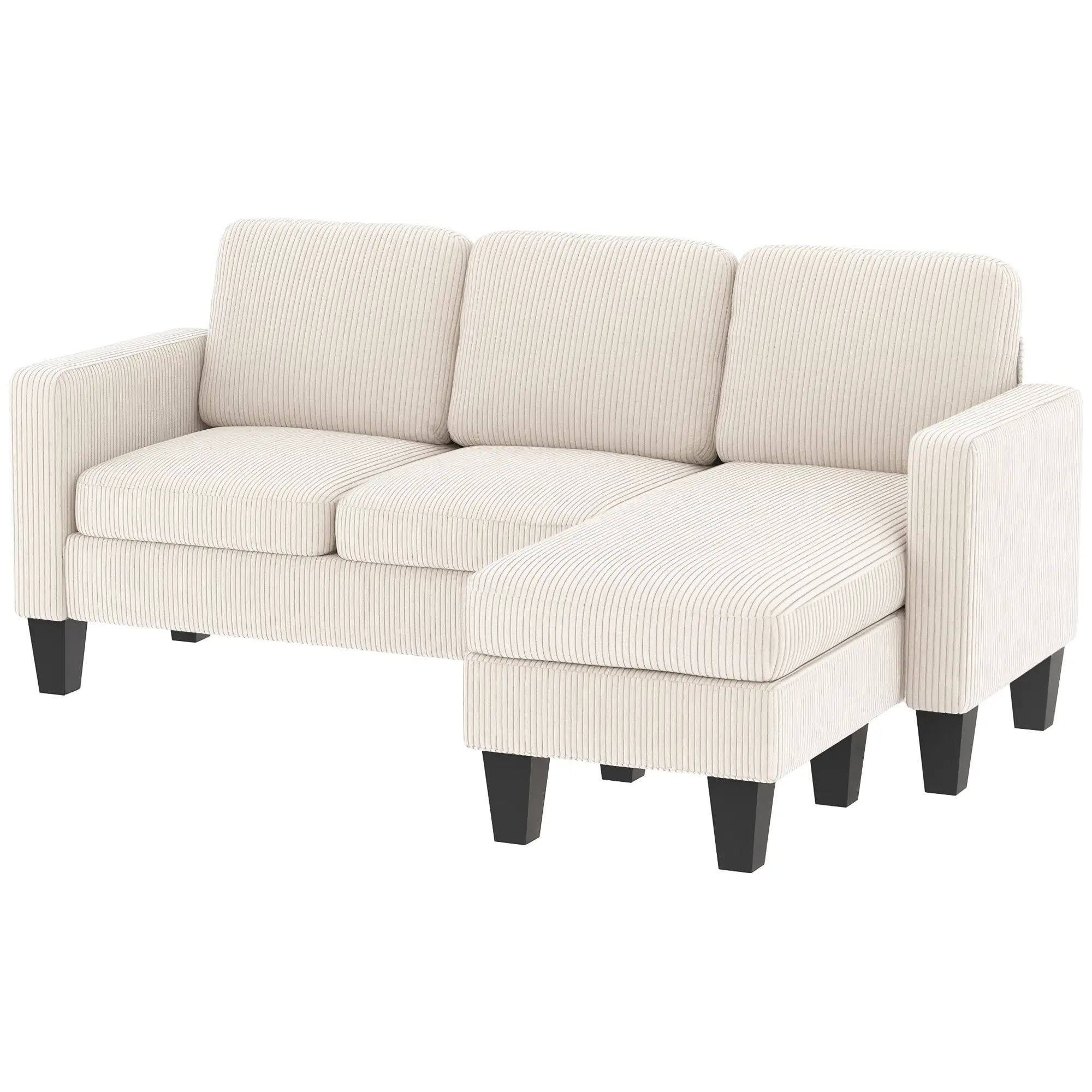 L Shaped Sectional Sofa, With Chaise Or Ottoman, Cream White 3-Seater Sofas Cream at Gallery Canada