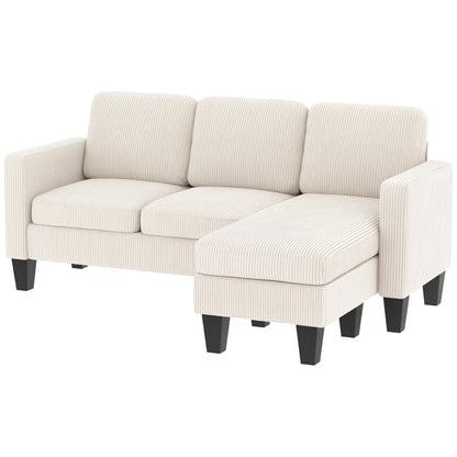L Shaped Sectional Sofa, With Chaise Or Ottoman, Cream White 3-Seater Sofas Cream at Gallery Canada