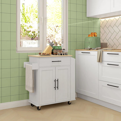 Rolling Kitchen Island with Wheels, Power Outlets, Drawer, Doors Kitchen Islands & Kitchen Carts at Gallery Canada