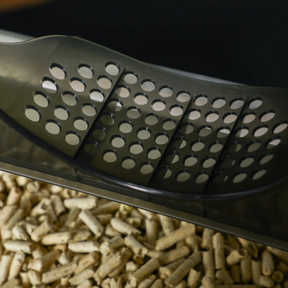 Hooded Cat Litter Box with Lid, Pull-Out Drawer, Scoop, Grey Cat Litter Box Enclosures at Gallery Canada