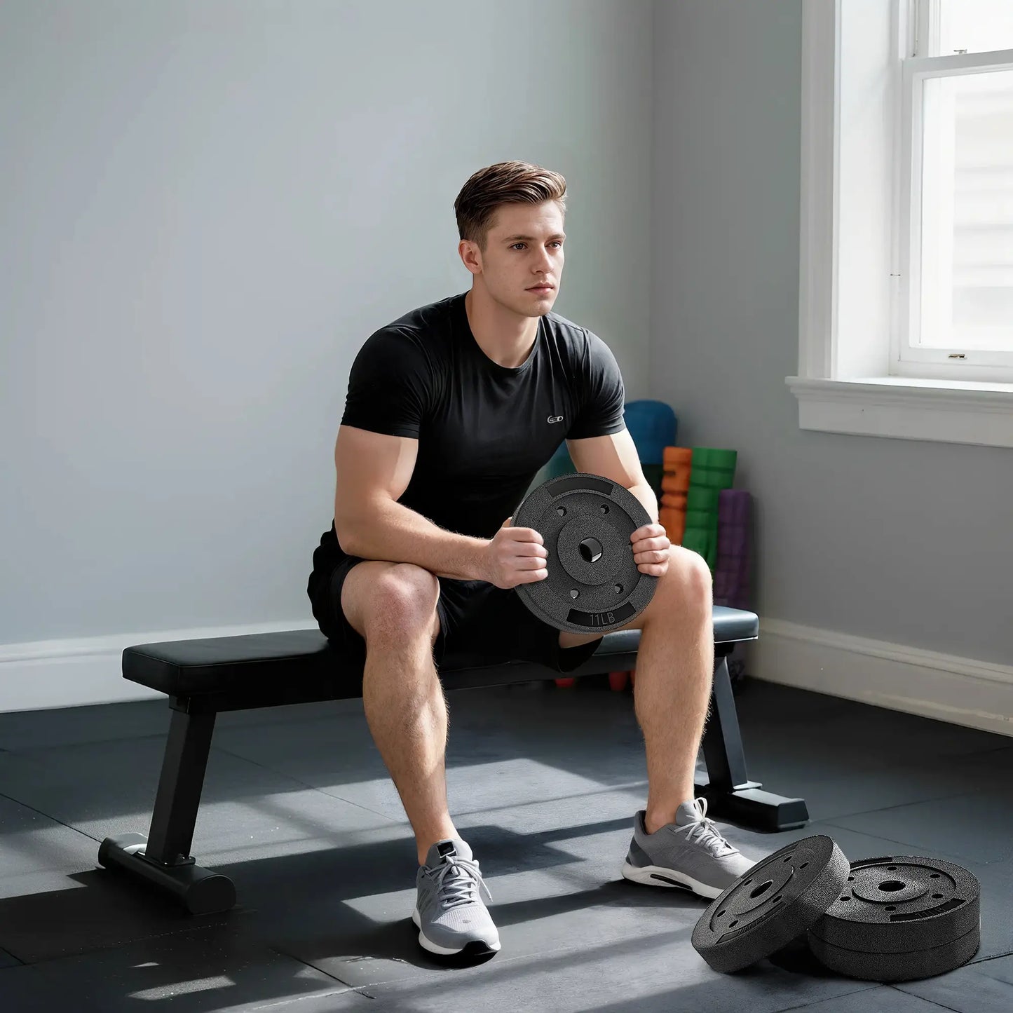 Weight Plates Set, 1-Inch Barbell, 4 x 11 lbs Dumbbells & Barbells at Gallery Canada