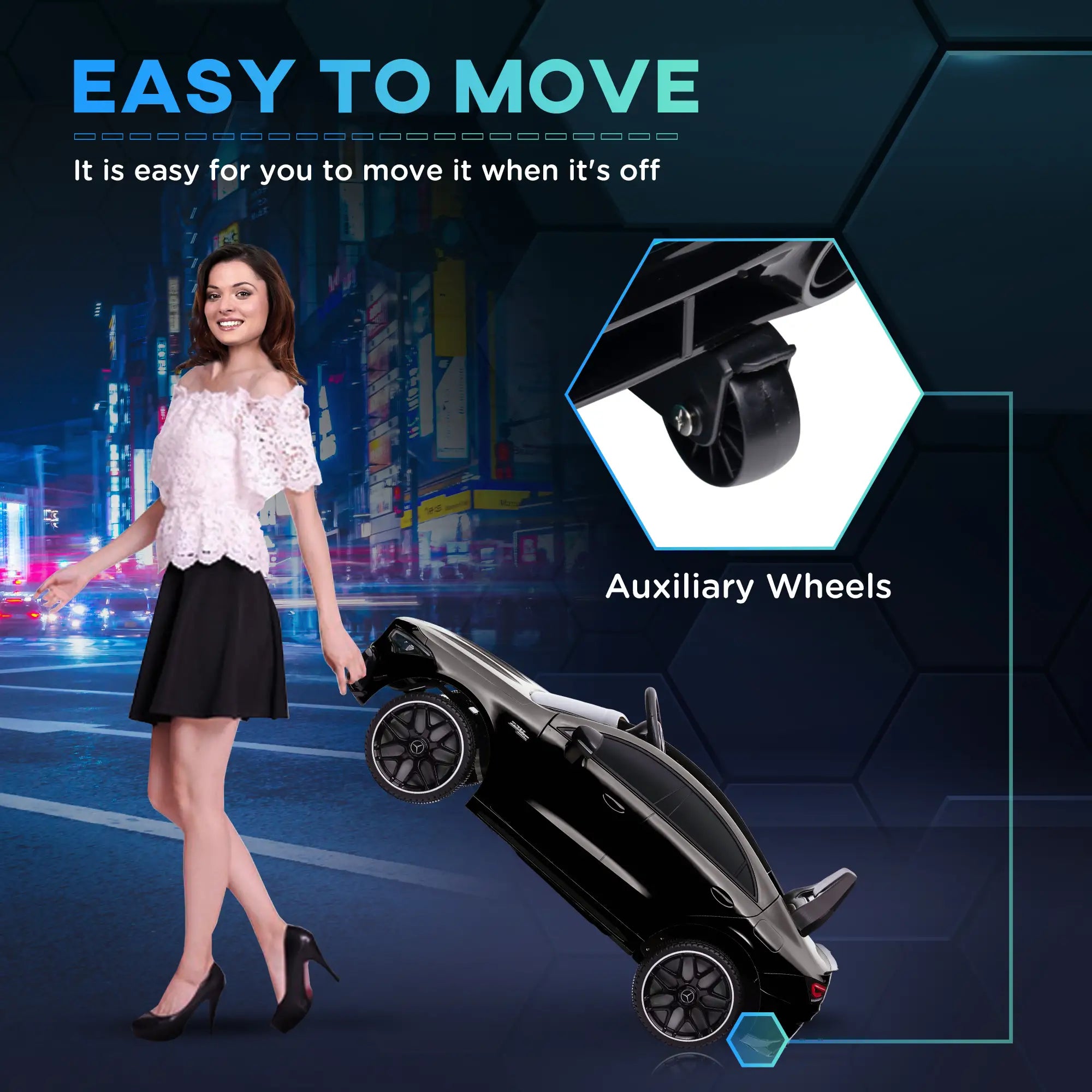 12V Ride On Car, Kids Electric Car, Remote Control, LED Lights, Black Electric Toy Cars at Gallery Canada