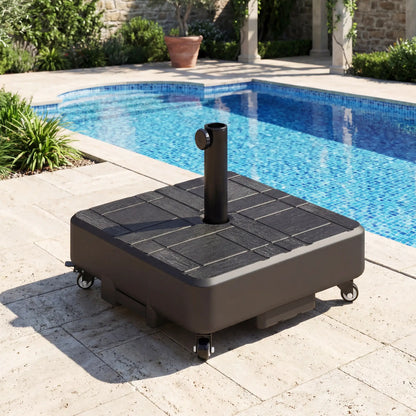 Outdoor Umbrella Base With Wheels, Fillable Stand For 1.5"/1.9" Poles, Black Umbrella Bases at Gallery Canada