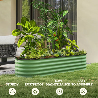 6.5 x 2 x 1.5 FT Galvanized Steel Raised Garden Bed, Green Galvanized Planter Boxes at Gallery Canada