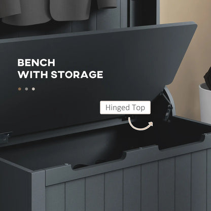 3-In-1 Hall Tree, Coat Rack, Shoe Storage, Bench Seat, Black Clothing Storage at Gallery Canada
