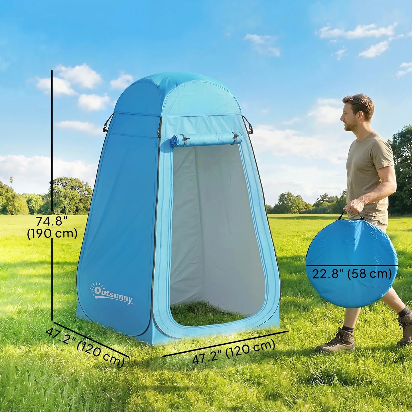 Pop Up Shower Tent, Portable Privacy Room, Blue Camping Tents at Gallery Canada