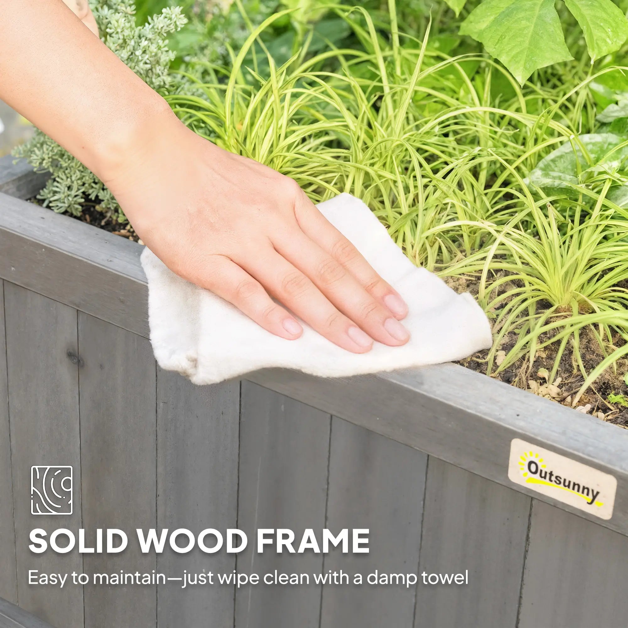 Wood Planter with Trellis, Raised Garden Bed, Privacy Screen, Dark Grey Wooden Planter Boxes at Gallery Canada