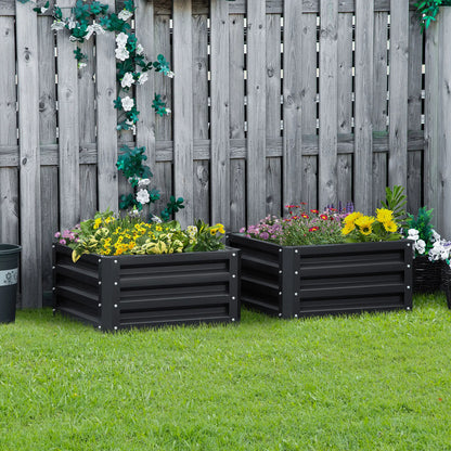 2' x 2' x 1' Raised Garden Bed, 2-Pieces, Color Steel Frame, Grey Galvanized Planter Boxes at Gallery Canada