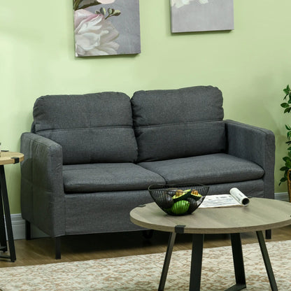 53" 2 Seat Sofa, Upholstered Two Seater Couch, Dark Grey 2-Seater Sofas at Gallery Canada