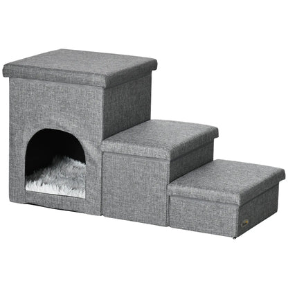 3-Step Dog Ramp with Storage, Washable Plush Cushion Dog Stairs at Gallery Canada