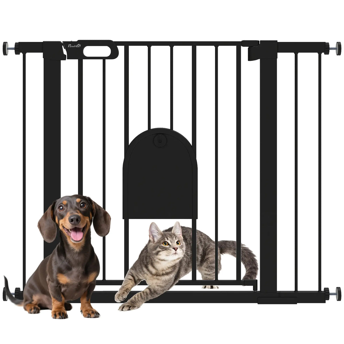 30"-41" Extra Wide Pet Gate, Small Door, 30"H, Black Houses, Kennels & Pens Black at Gallery Canada