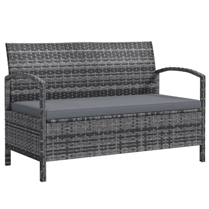 33 Gallon Outdoor Storage Bench, Wicker Deck Box Patio Seat, Grey Outdoor Benches at Gallery Canada